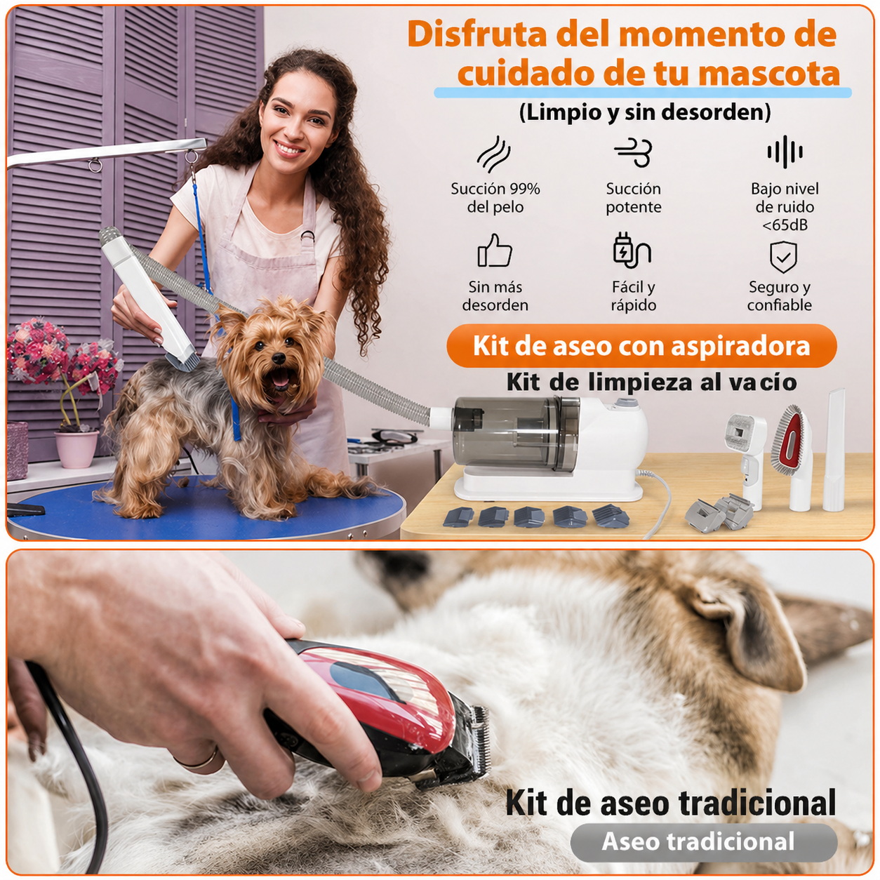 Cepillo Aspirador para Mascotas