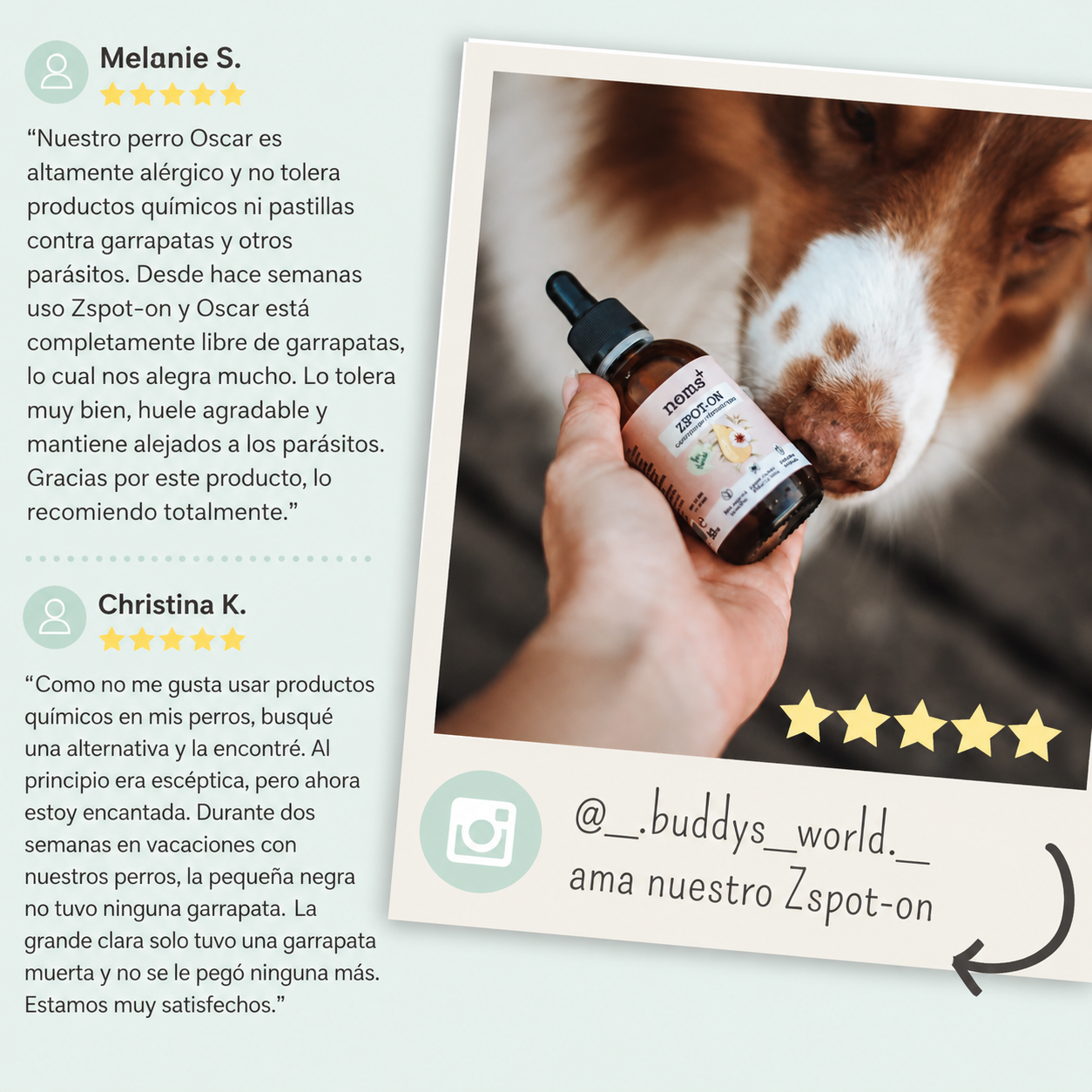 Zpot-on clásico para perros contra garrapatas, pulgas, ácaros y mosquitos