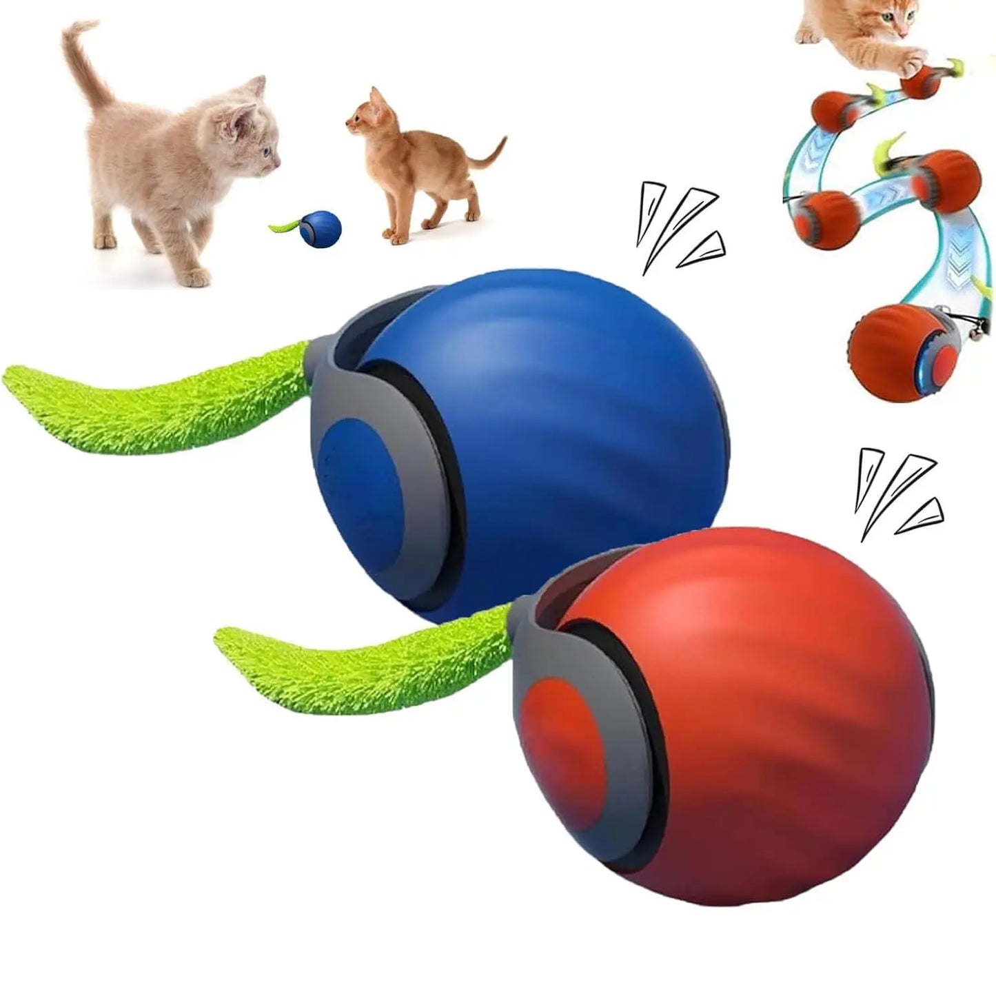 Pelota Dinámica con Cola Para Gatos