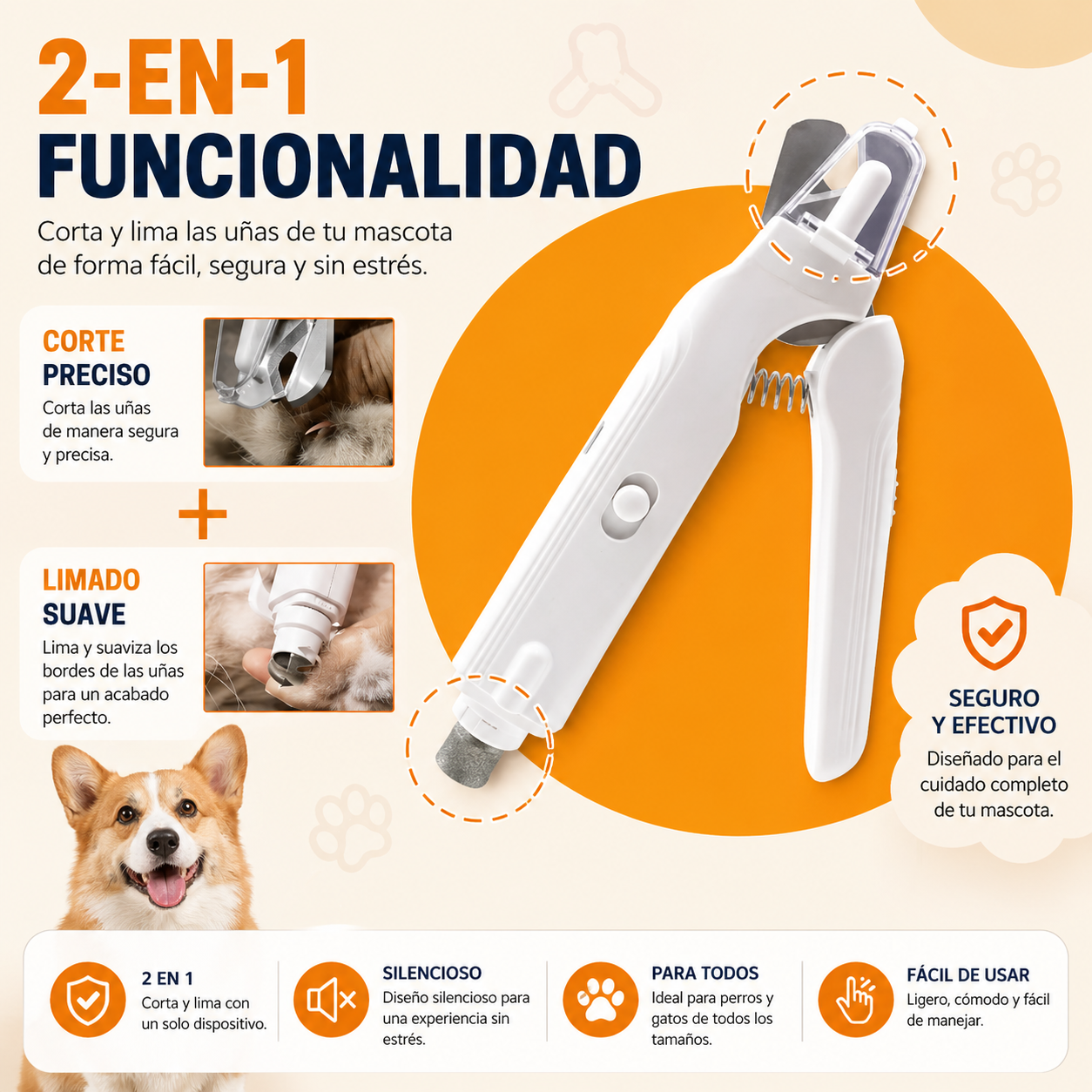 Kit Cortauñas Seguro para Mascotas