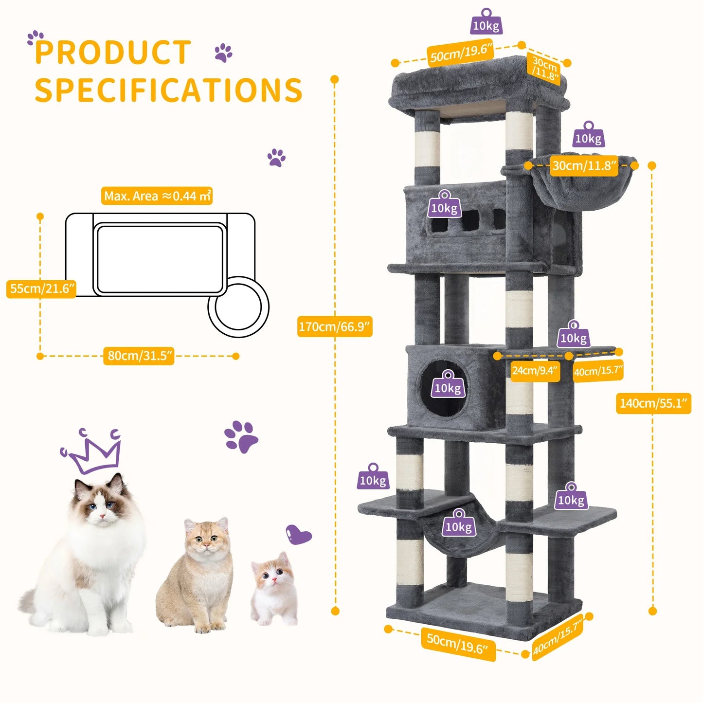 Torre Rascadora XXL para Gatos