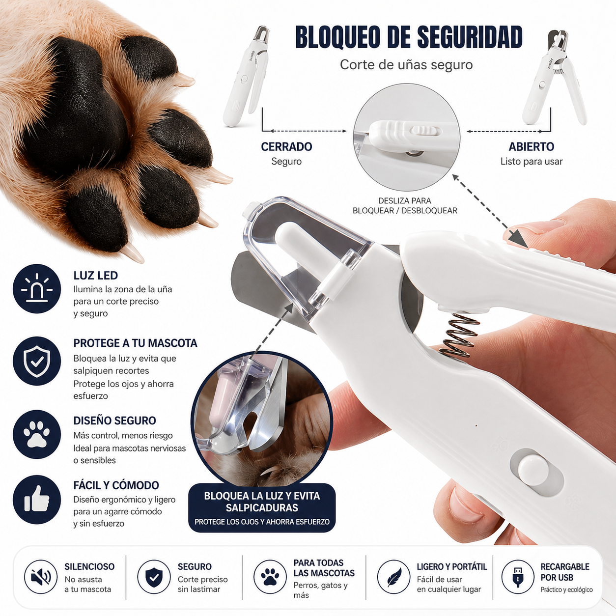 Kit Cortauñas Seguro para Mascotas