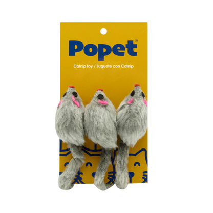 Popet - Ratones de jugete para gatos paquete de 3