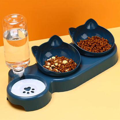 Comedero 3 en 1 con Bebedero para Gatos