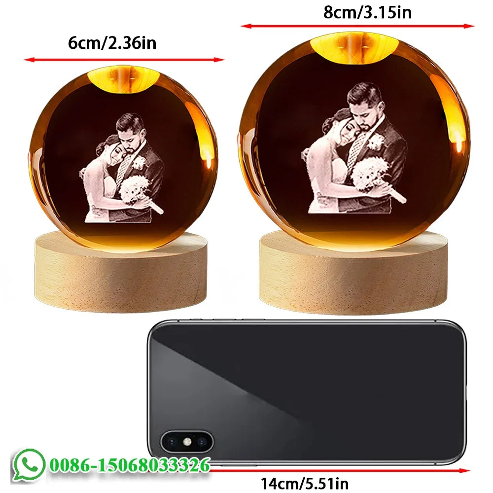 Recuerdo 3D  Bola de Cristal Personalizada