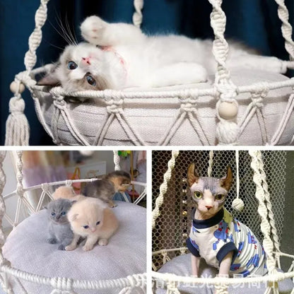 Hamaca Colgante de Algodón para Gatos