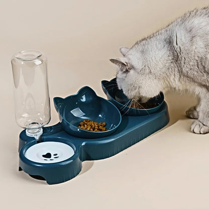 Comedero 3 en 1 con Bebedero para Gatos