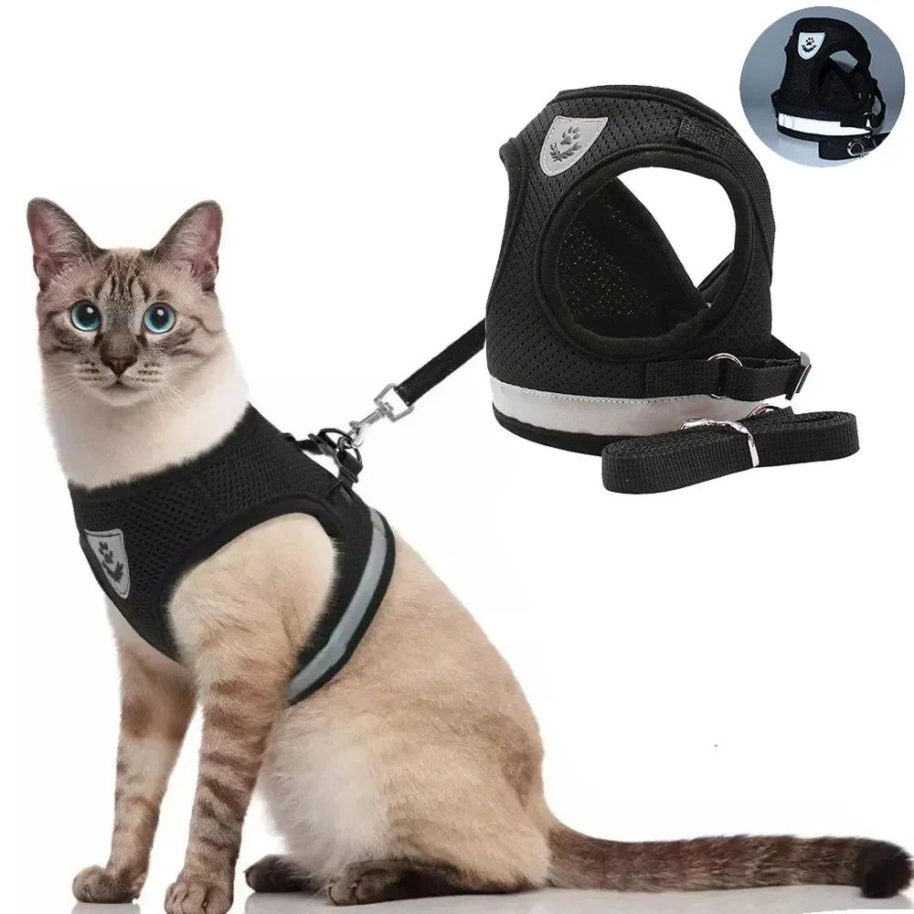 Arnés Reflectante para Gatos y Perros con Correa