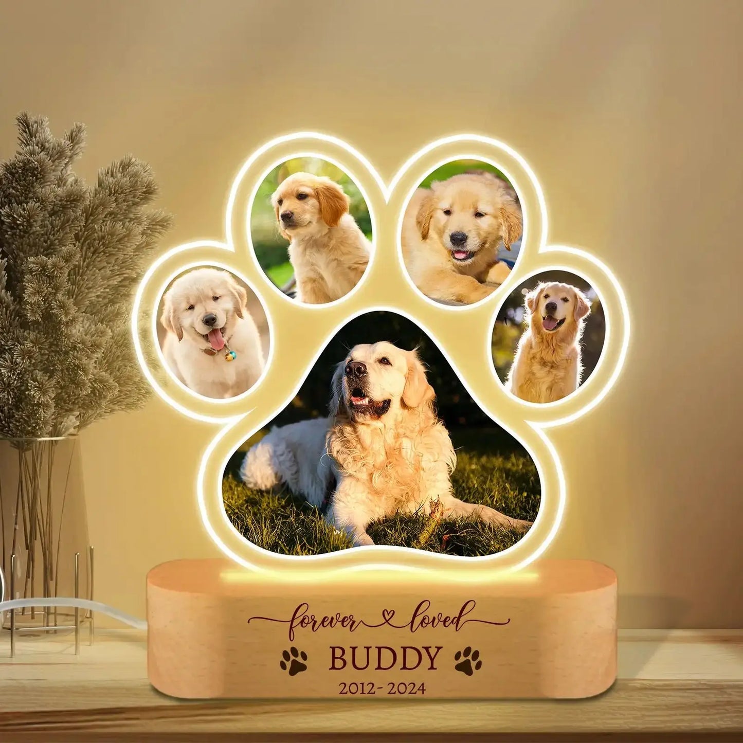 Siempre Contigo Lámpara Personalizada Mascotas