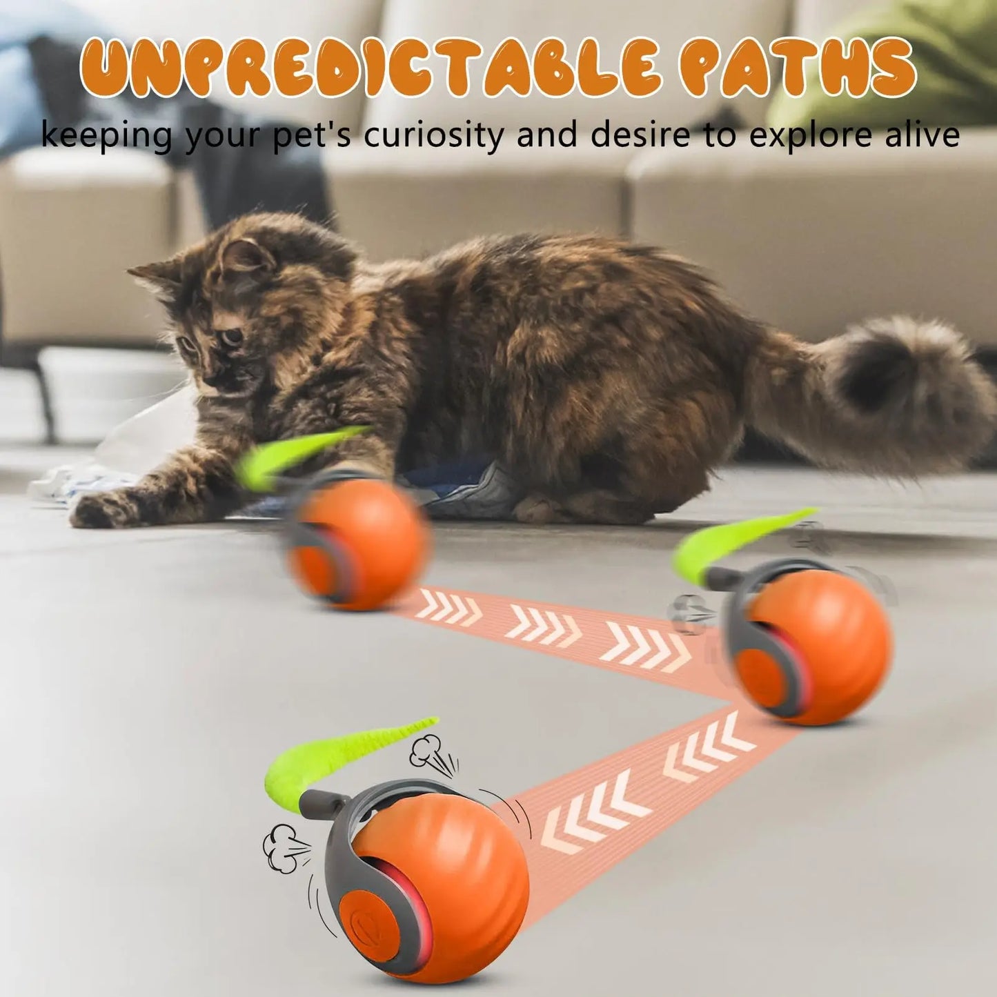 Pelota Dinámica con Cola Para Gatos