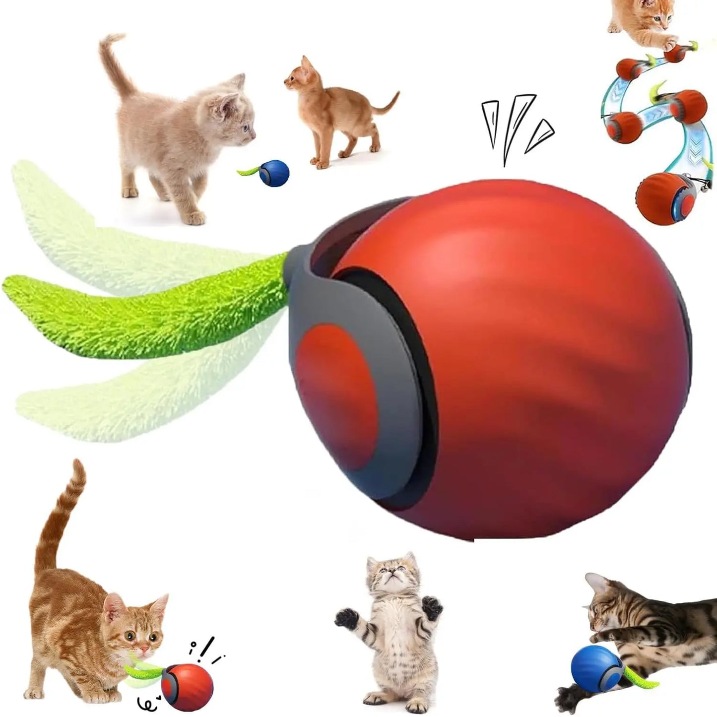 Pelota Dinámica con Cola Para Gatos