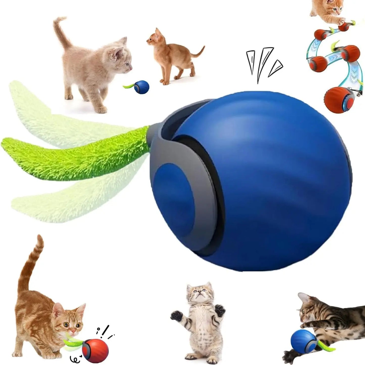 Pelota Dinámica con Cola Para Gatos