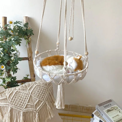 Hamaca Colgante de Algodón para Gatos