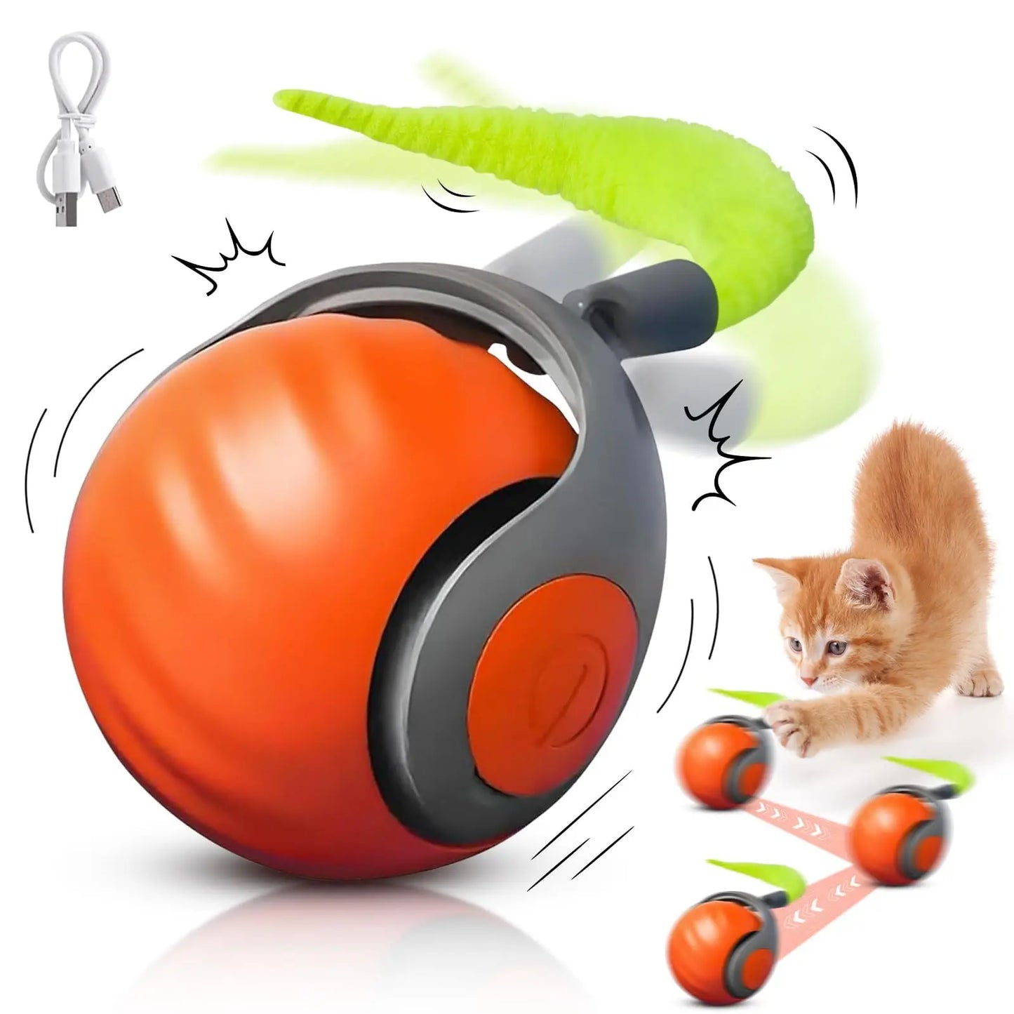 Pelota Dinámica con Cola Para Gatos